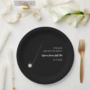 Plato De Papel Fiesta de Bachelor de Golf - Viaje de golf Clásico