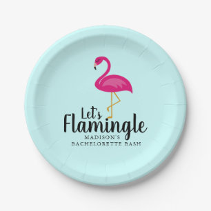 Plato De Papel Fiesta de Bachelorette Flamingle