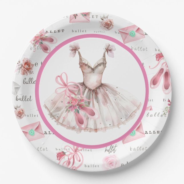 Plato De Papel Fiesta de ballet (Anverso)