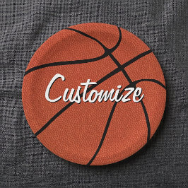 Plato De Papel Fiesta de Baloncesto / Banquete Nombre de Equipo P