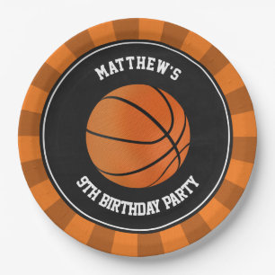 Plato De Papel Fiesta de baloncesto Cake Dinner Placas personaliz