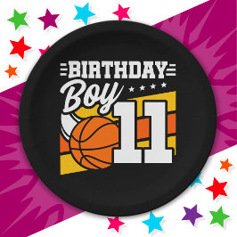 Plato De Papel fiesta de baloncesto de 11 años