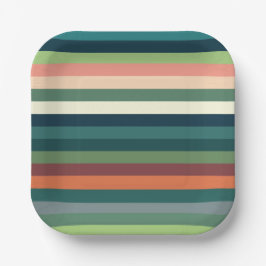 Plato De Papel Fiesta de bandas de color