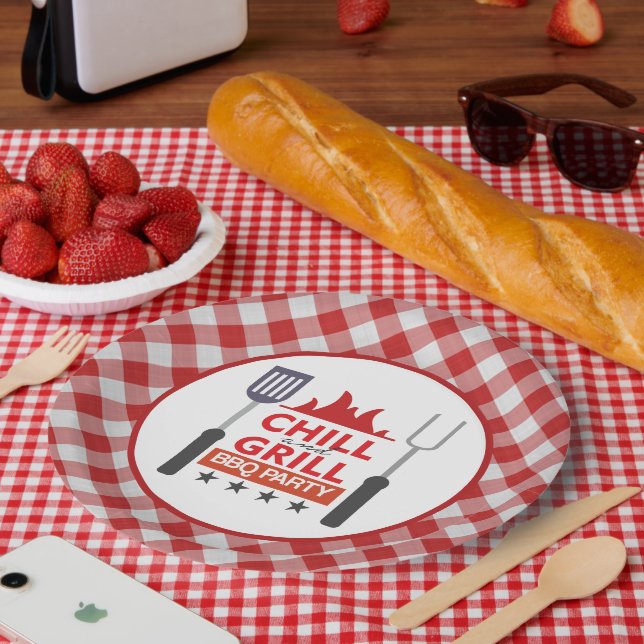 Plato De Papel Fiesta de barbacoa de chile (Picnic)