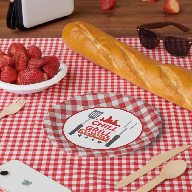 Plato De Papel Fiesta de barbacoa de chile (Picnic)