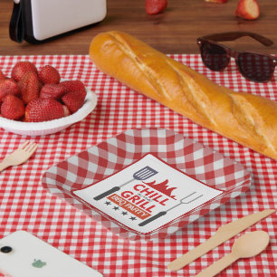 Plato De Papel Fiesta de barbacoa de chile