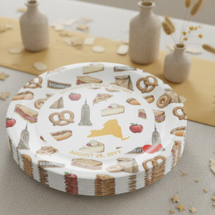 Plato De Papel Fiesta de Bebé con Boceto de Ícono de Ciudad Culti