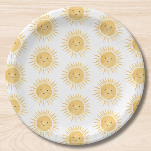 Plato De Papel Fiesta de Bebé con Tema de Sol
