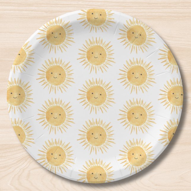 Plato De Papel Fiesta de Bebé con Tema de Sol (Subido por el creador)