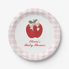 Plato De Papel Fiesta de bebé Coquette Apple Pink Bow
