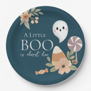 Plato De Papel Fiesta de Bebé de Halloween Boho Fantasma Adorable