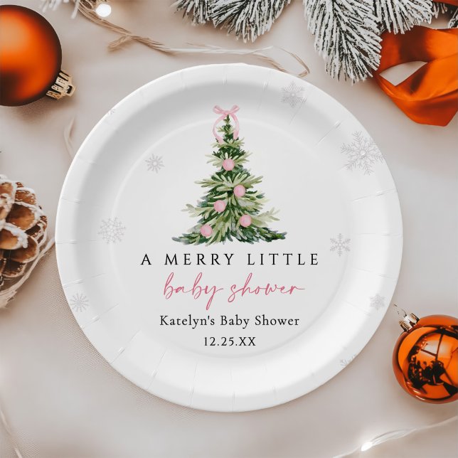Plato De Papel Fiesta de Bebé del Árbol de Navidad Alegre (Subido por el creador)