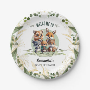 Plato De Papel Fiesta de Bebé Personalizada Maravillas del Bosque