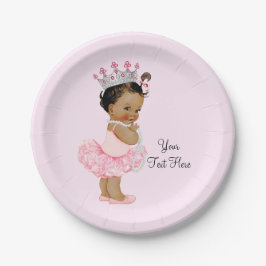 Plato De Papel Fiesta de Bebé Princesa Bailarina Vintage Étnica