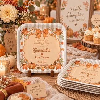 Plato De Papel Fiesta de Bienvenida de Otoño Naranja Terracota pa