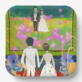 Plato De Papel fiesta de bodas
