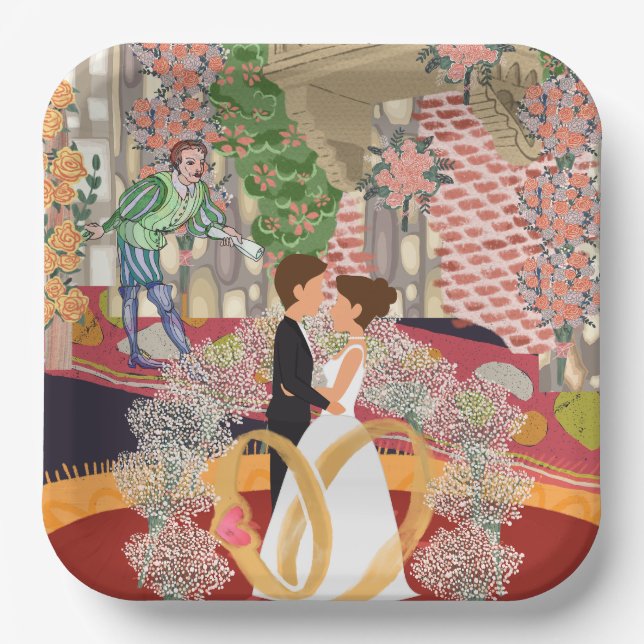 Plato De Papel fiesta de bodas (Anverso)