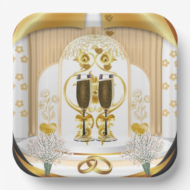Plato De Papel fiesta de bodas (Anverso)
