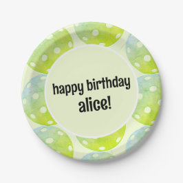 Plato De Papel Fiesta de bolas de póllebol Sports Green Custom Na