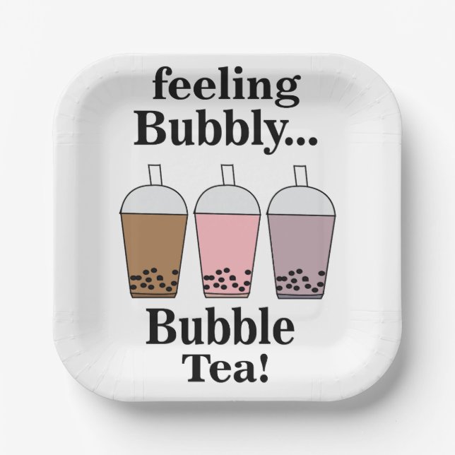 Plato De Papel Fiesta de Bubble Tea (Anverso)