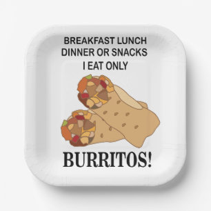 Plato De Papel Fiesta de burritos que como solo burrito