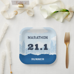 Plato De Papel Fiesta de carreras de maratón