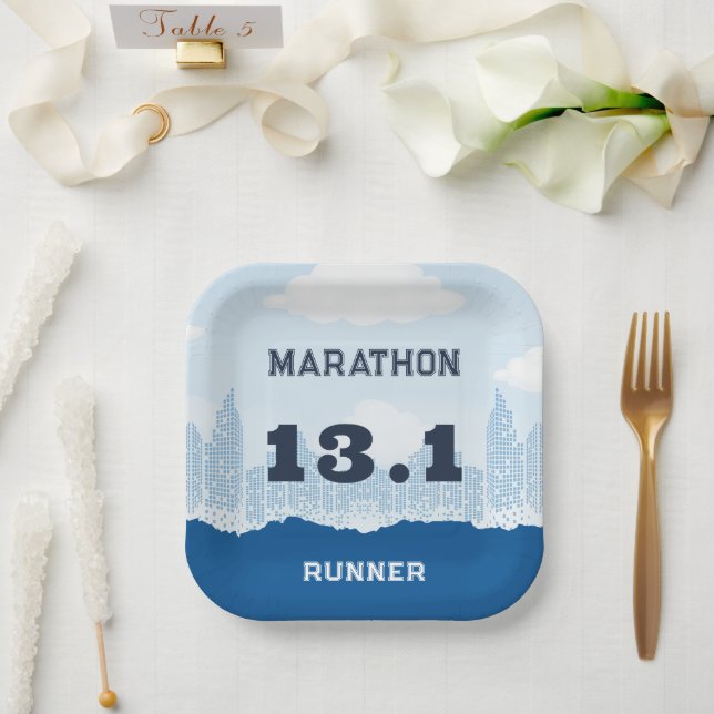 Plato De Papel Fiesta de carreras de maratón (Boda)