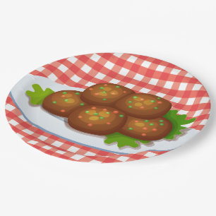 Plato De Papel Fiesta de cena de albóndigas italianas