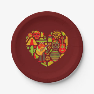 Plato De Papel Fiesta de cena temática de México