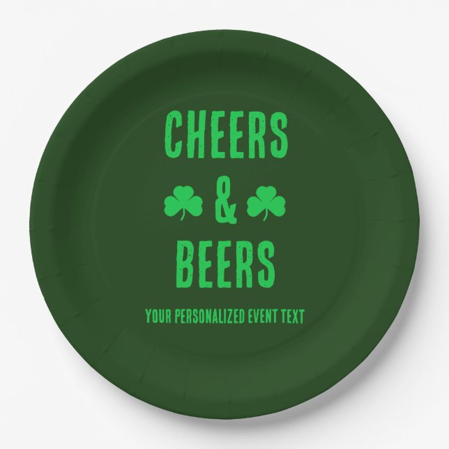 Plato De Papel Fiesta de Cheers y Cervezas (Anverso)