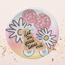 Plato De Papel Fiesta de Chicas de patinaje sobre ruedas Disco