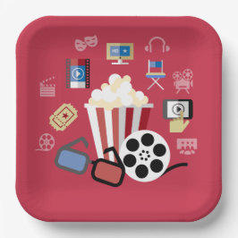 Plato De Papel Fiesta de Cine