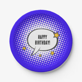 Plato De Papel Fiesta de cine de niños superhéroes Personalizados