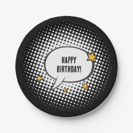 Plato De Papel Fiesta de cine de niños superhéroes Personalizados