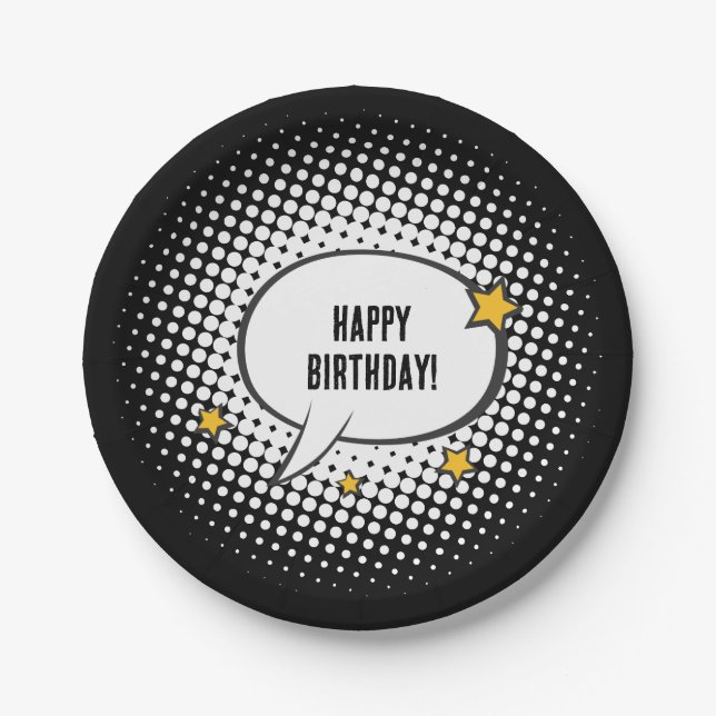 Plato De Papel Fiesta de cine de niños superhéroes Personalizados (Anverso)