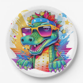 Plato De Papel Fiesta de cocodrilo de cumpleaños con coincidencia