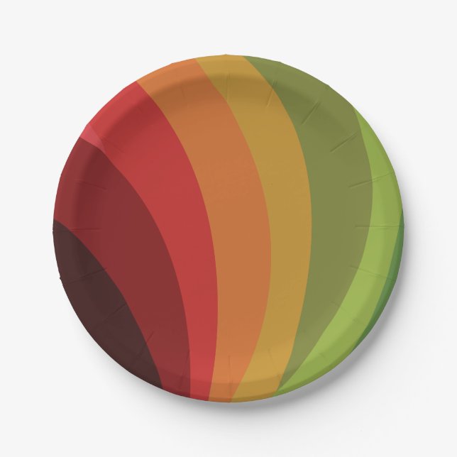 Plato De Papel Fiesta de Colores de Otoño (Anverso)