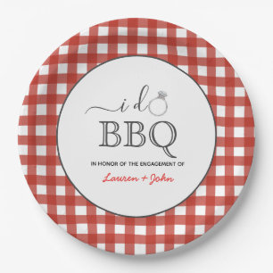 Plato De Papel Fiesta de compromiso 'I Do BBQ'