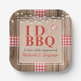 Plato De Papel Fiesta de compromiso Rustic I Do BBQ para parejas