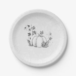 Plato De Papel Fiesta de Cuento de Hadas con Calabaza Blanca de C