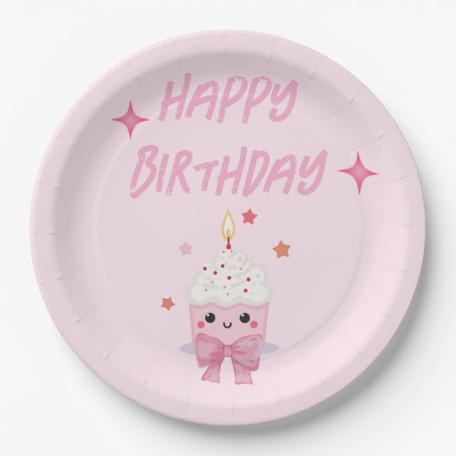 Plato De Papel Fiesta de cumpleaños (Anverso)