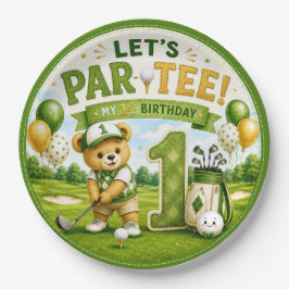 Plato De Papel Fiesta de cumpleaños 1º de Golf 