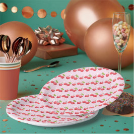 Plato De Papel Fiesta de cumpleaños 1 Cute Cherry