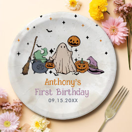 Plato De Papel Fiesta de cumpleaños 1 de Halloween