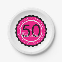 Fiesta de cumpleaños 50 y fabulosa en rosa calient