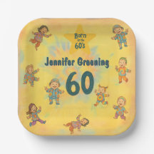 Fiesta de cumpleaños 60 Retro nacida en Hippy en l