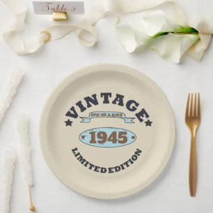 Plato De Papel Fiesta de cumpleaños 85 vintage personalizada