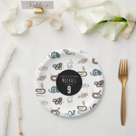 Plato De Papel Fiesta de cumpleaños animal del reptil de las serp