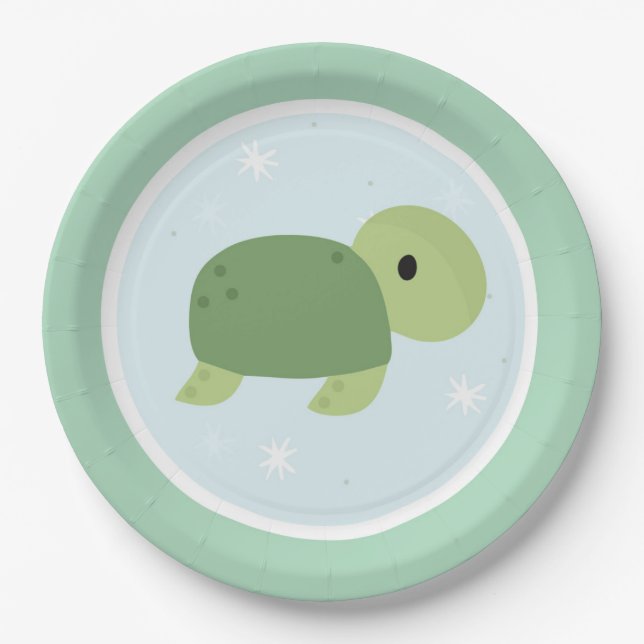 Plato De Papel Fiesta de cumpleaños bajo el mar (Anverso)