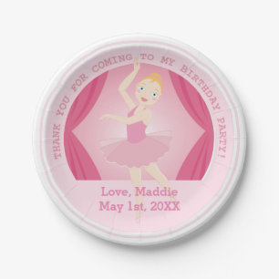 Plato De Papel Fiesta de cumpleaños Ballerina